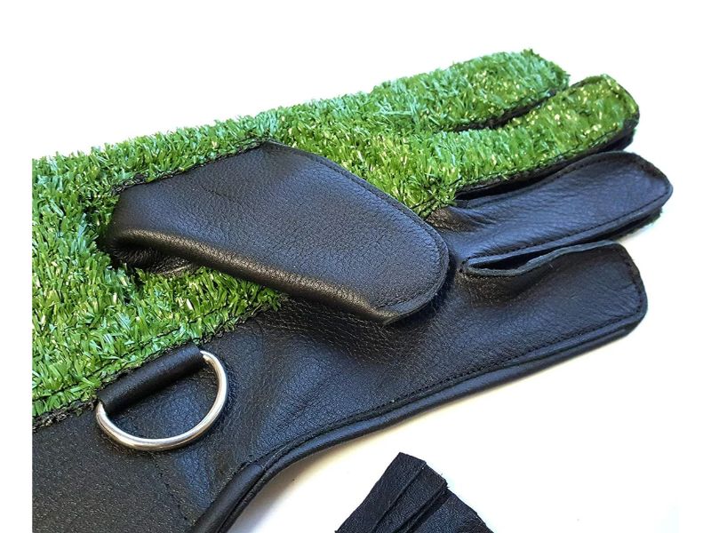 Leather Falconry Glove Artificial Grass Bird Handling Glove