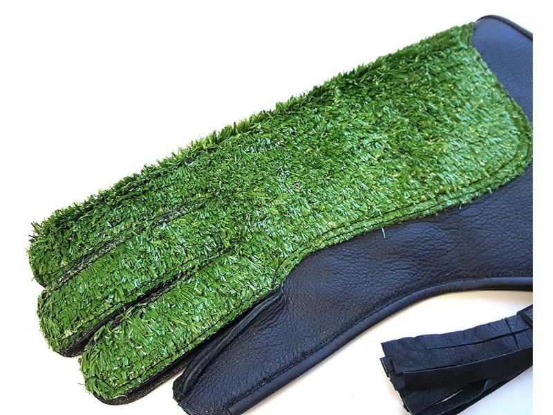 Leather Falconry Glove Artificial Grass Bird Handling Glove