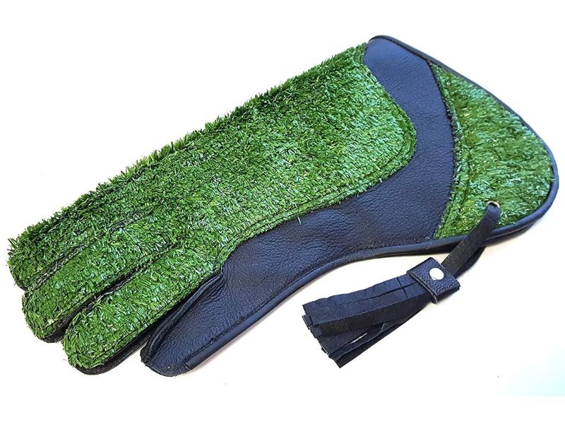 Leather Falconry Glove Artificial Grass Bird Handling Glove