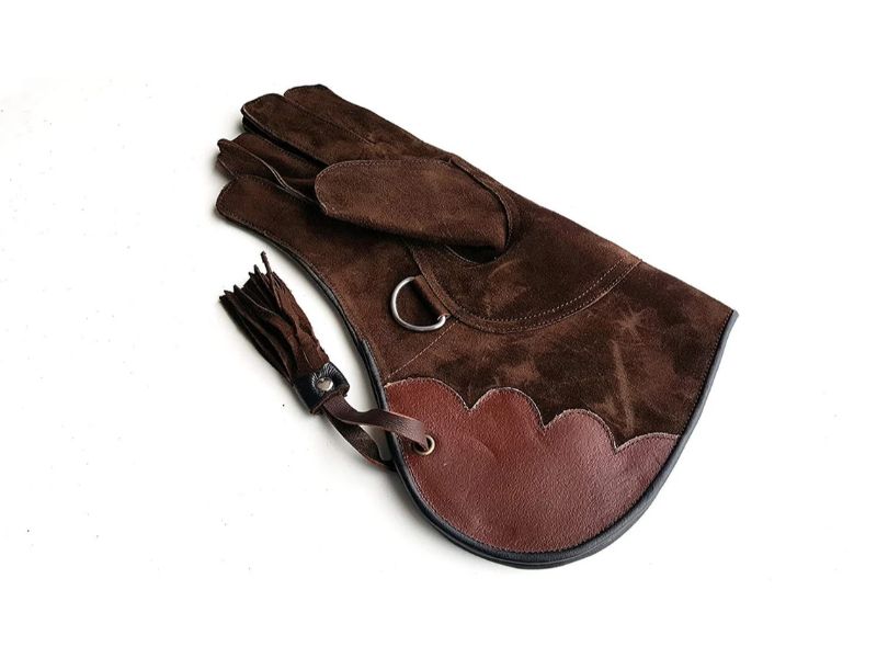 Right Hand Suede Leather Falconry Glove Bird Handling Glove