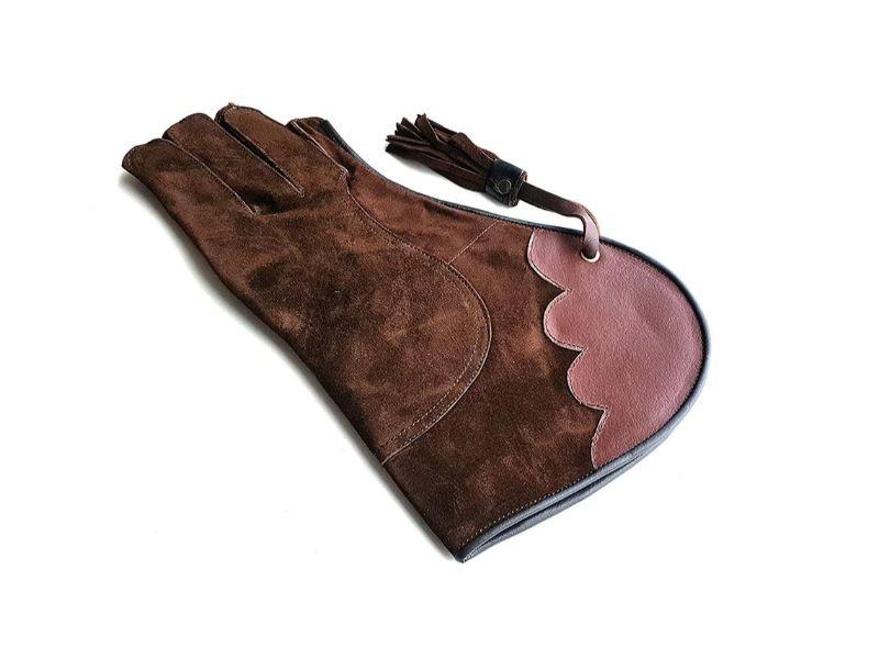 Right Hand Suede Leather Falconry Glove Bird Handling Glove