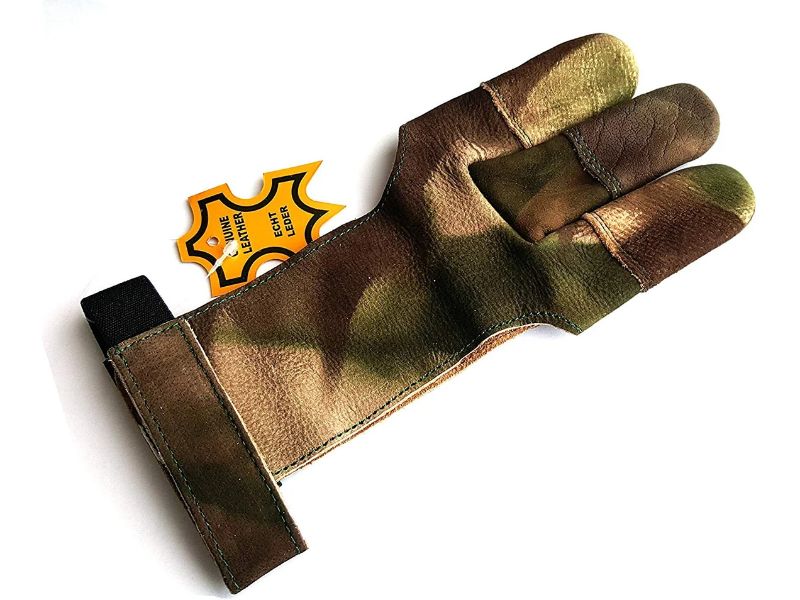 Full Tip Archery Shooting Glove Leather Archery Glove (Camo)